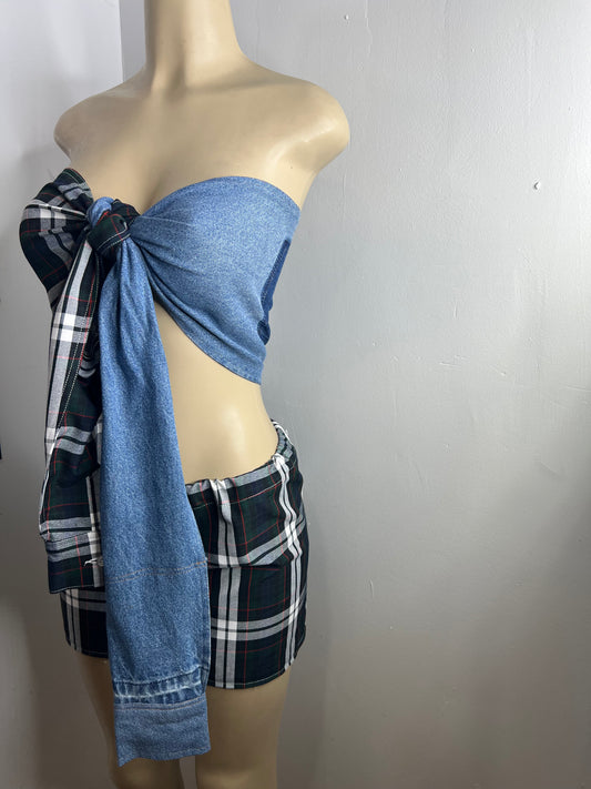 Plaid & Denim Summer Set